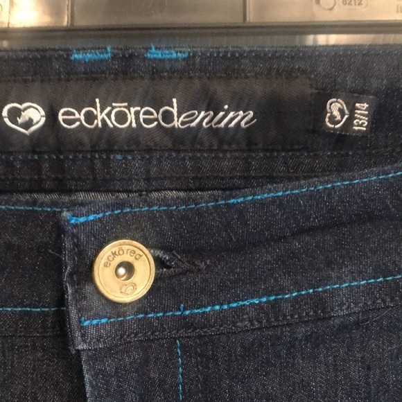 Eckored denim size 13/14 jeans w/ elastic @ cuffs - Picture 2 of 7